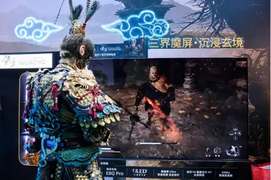 海信电视E8Q Pro,黑神话：悟空,ChinaJoy,信芯AI画质芯片H7,黑曜屏Ultra,Mini LED,4K 170Hz,330Hz动态刷新率,游戏体验,影游旗舰