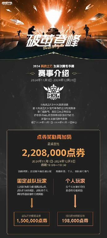 11月1日英魂之刃发展联赛开战，参赛选手可瓜分百万点券！ 