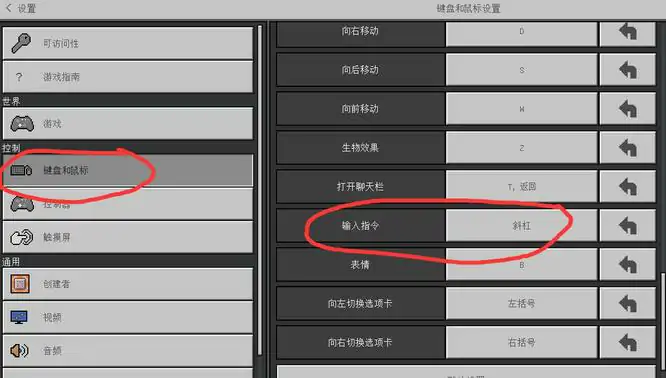 输入指令按什么键,我的世界