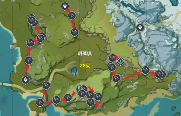 原神琉璃袋快速采集路线,原神