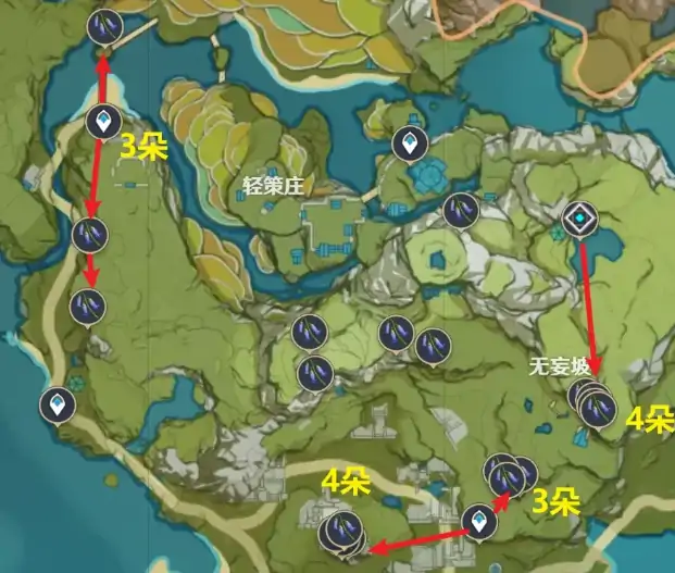 原神琉璃袋快速采集路线,原神