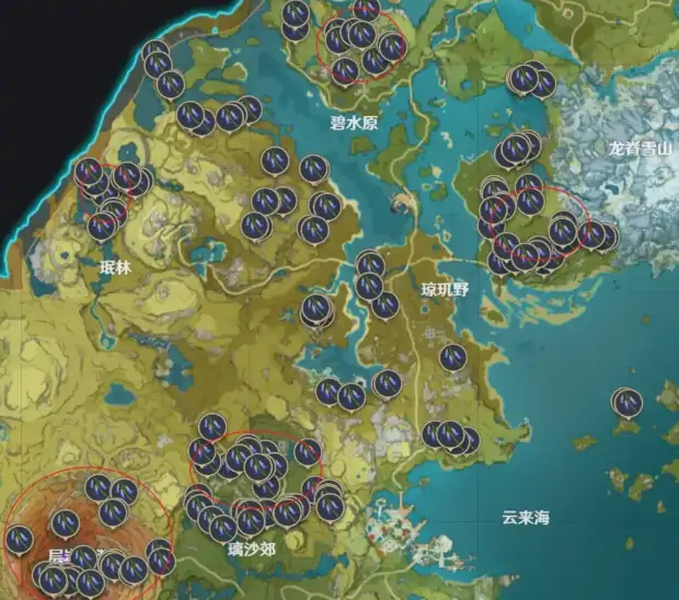 原神琉璃袋快速采集路线,原神