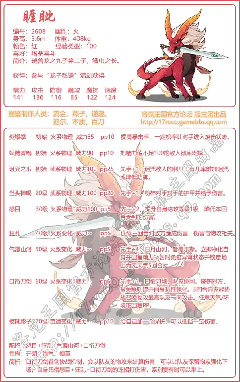 睚眦技能全解析 洛克王国最强战斗技巧一览
