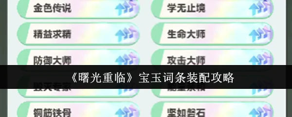 曙光重临宝玉最强装配指南