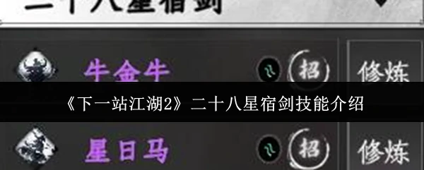 二十八星宿剑技全解析：下一站江湖2最强剑法揭秘