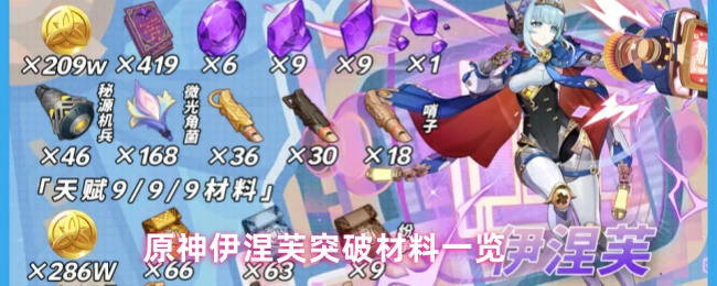 伊涅芙突破材料全收集 快速培养必备指南