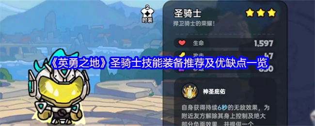 圣骑士最强技能装备搭配 实战优缺点全面解析