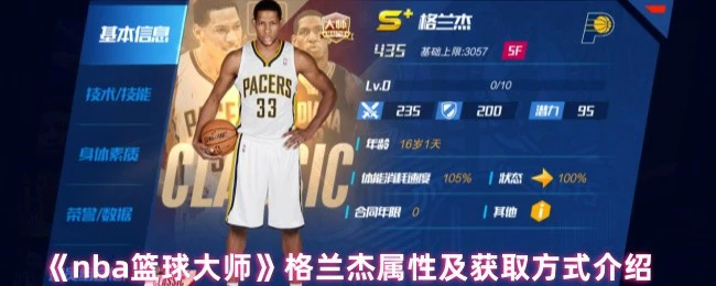 NBA篮球大师格兰杰属性全解析及获取方法大公开