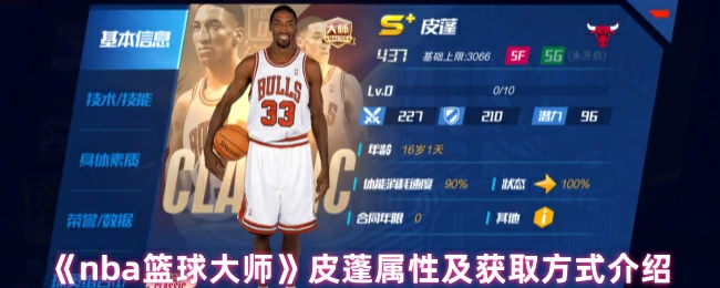 NBA篮球大师皮蓬属性全解析及获取攻略大公开