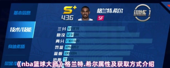 NBA篮球大师格兰特希尔：超强属性与获取攻略