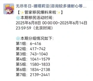 6月移民分组战力榜：解锁你的冬日极限生存法则