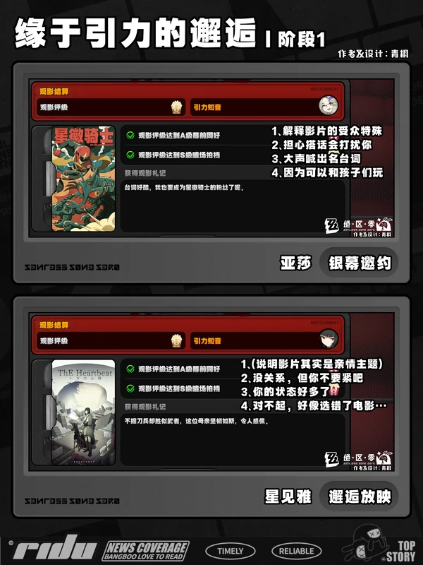绝区零缘于引力的邂逅对话选项,绝区零看电影活动选项攻略