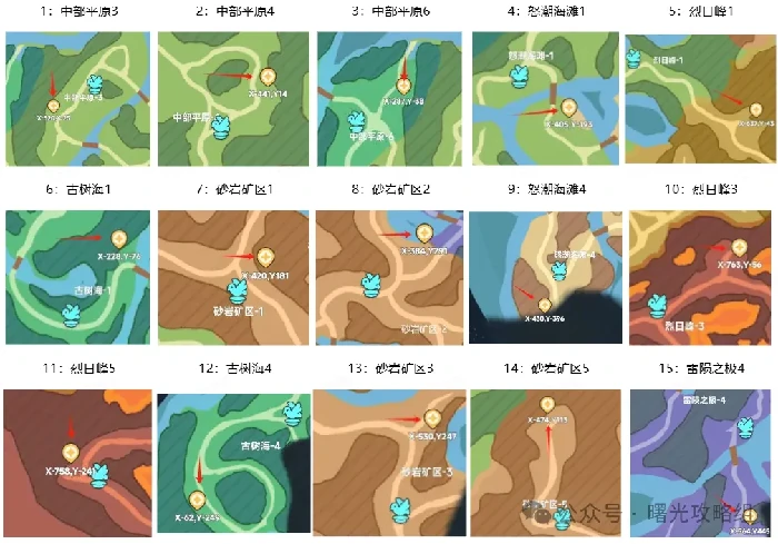 15个矿洞位置全揭秘：曙光重临挖宝指南