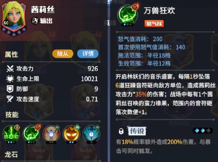龙石战争茜莉丝厉害吗,龙石战争茜莉丝强度介绍