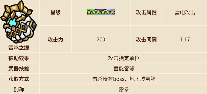 英勇之地雷系武器介绍,英勇之地手游雷系武器有哪些