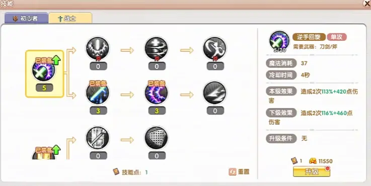飞飞重逢战士技能介绍,飞飞重逢战士技能加点技巧