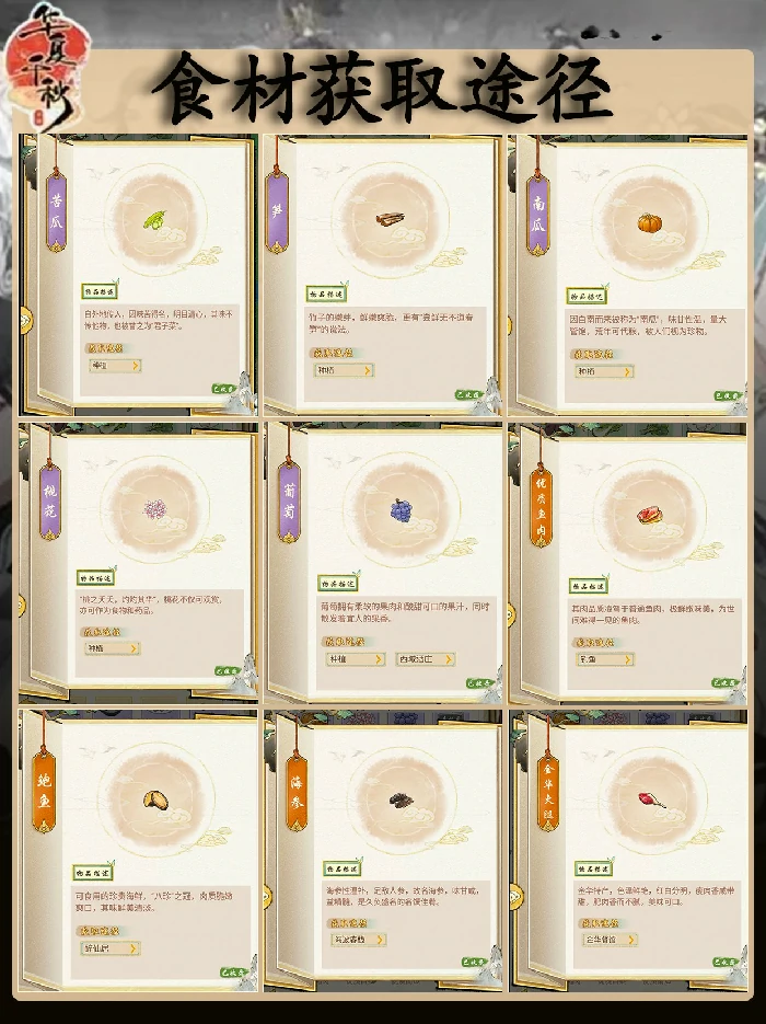 华夏千秋食材获取方法,华夏千秋食材获取途径